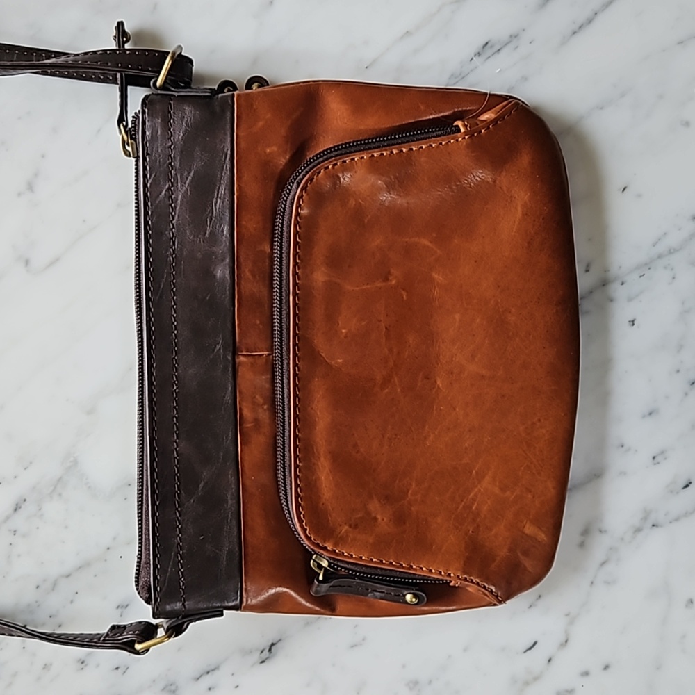 Tignanello brown leather Crossbody Purse - Picture 3 of 7